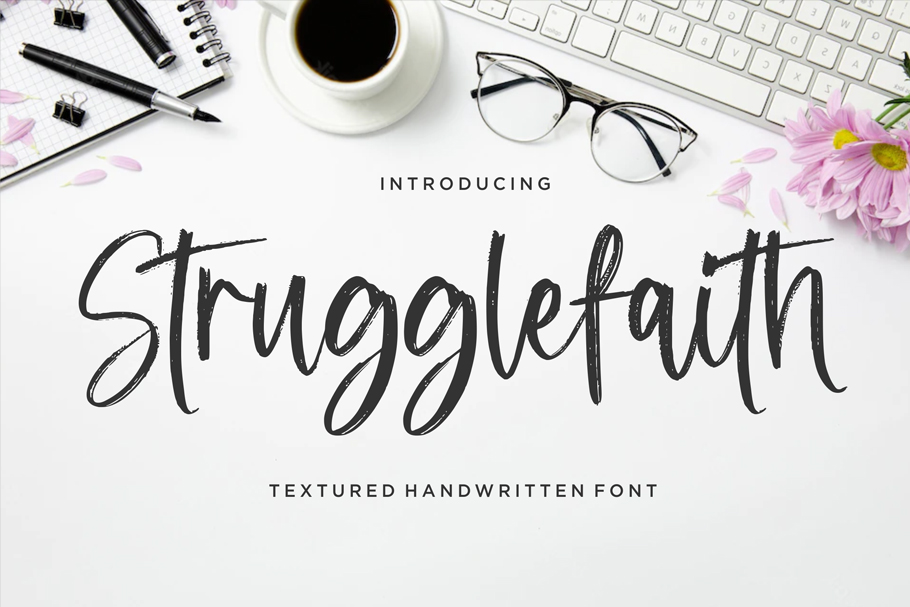 Download-Strugglefaith-Textured-Handwritten-Font