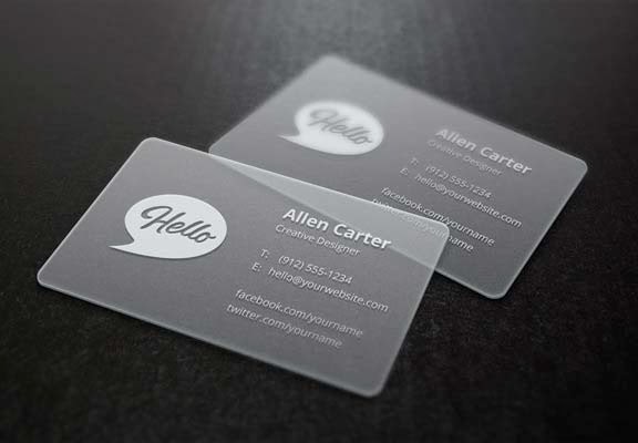 Translucent Business Card Template and MockUp