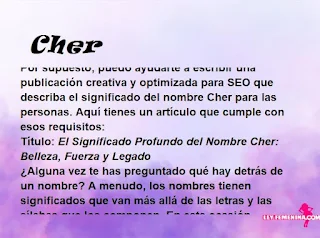 significado del nombre Cher