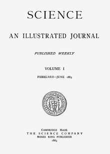 Cover of the first volume of Science