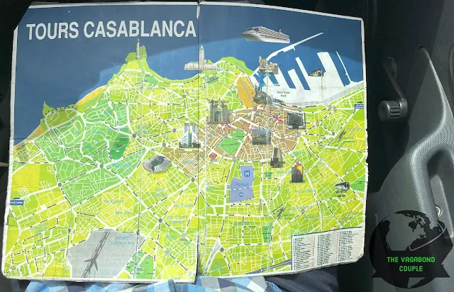 Tourist Map of Casablanca, Morocco, Africa