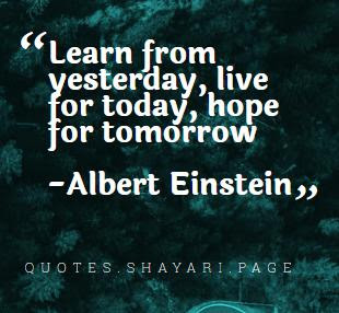 Albert Einstein Quotes- Learn From Yesterday