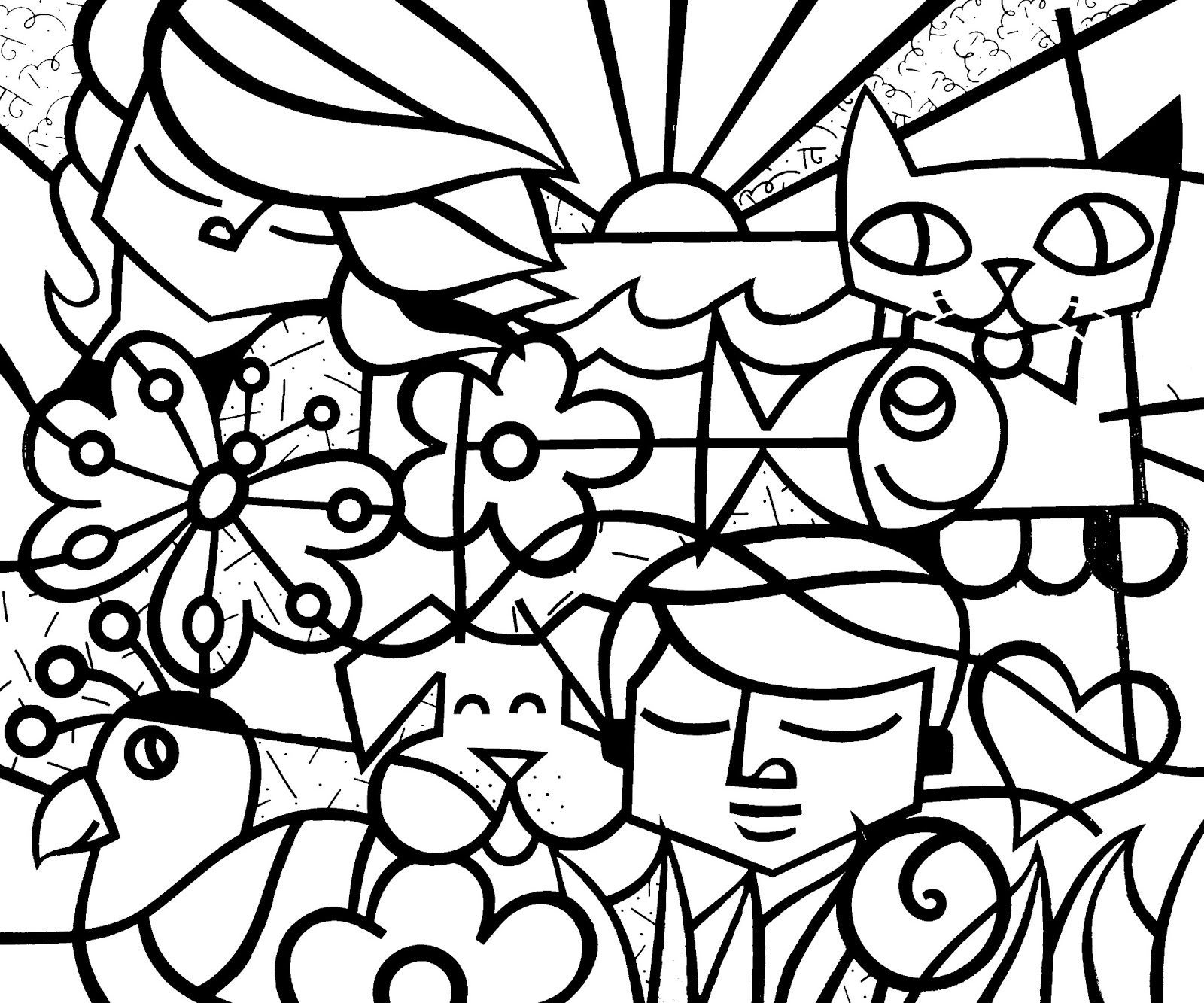 Dibujos Ideia Criativa Desenhos para colorir do Romero Britto