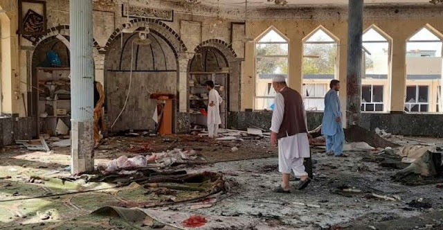 Alt: = "Scene of suicide bomber attacked mosque in Afghanistan"