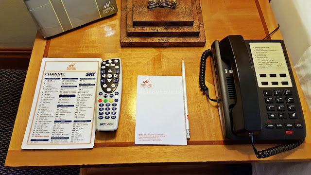 bedside table at a room of Waterfront Cebu City Hotel and Casino (Lahug)