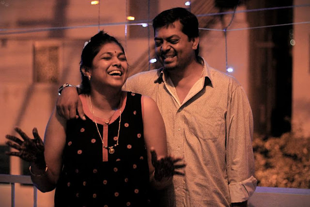 Shalini with husband Sathyanarayan 