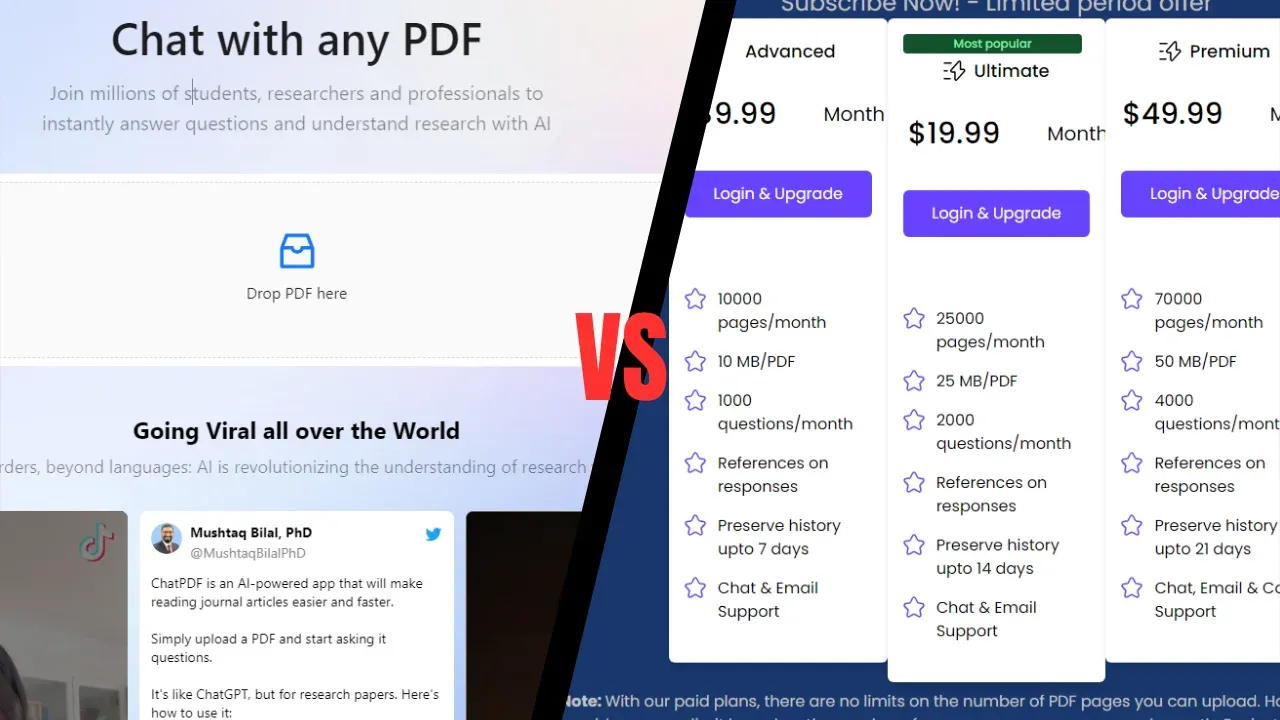 ChatPDF vs PFFGPT: Support & Training Comparison