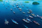 Spektakuler !!! Carnaval Perahu Terbanyak Hanya Ada di FPSL 2022 di Kota Bitung