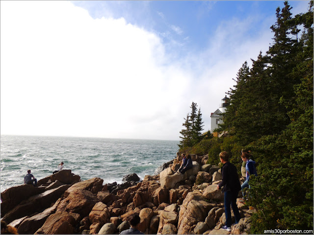 Acantilados junto al Bass Harbor Head Lighthouse en el Parque Nacional Acadia