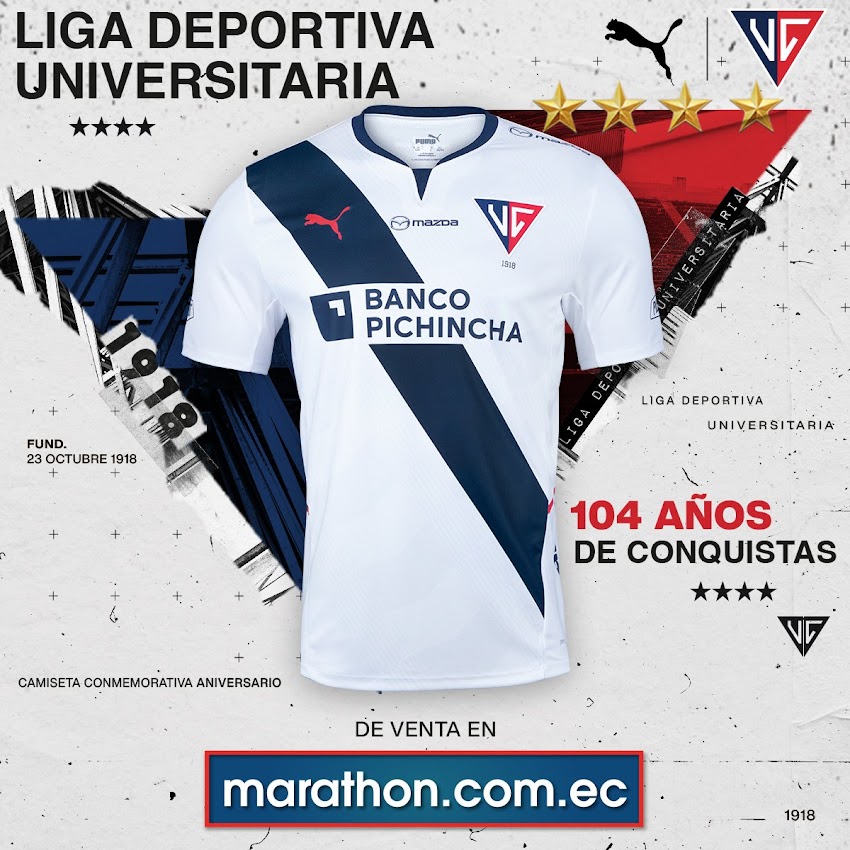 LDU lanza una nueva camiseta conmemorativa por los 104 años de fundación. 