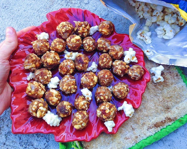 Chewy Pumpkin Popcorn Balls (Gluten free, Vegan)