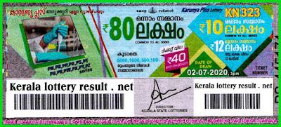 Kerala Lottery Result 02.07.2020  Karunya Plus KN - 323  Lottery Result Today