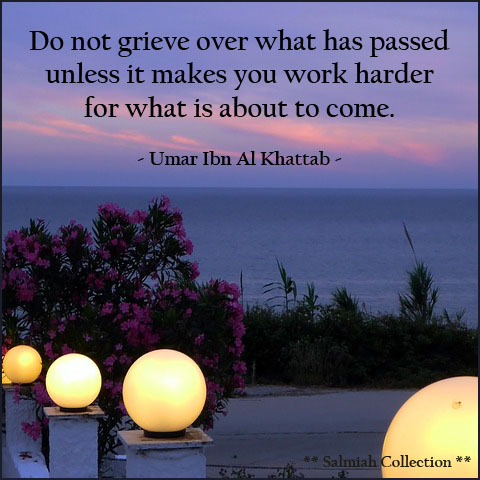 Do not grieve over what has passed