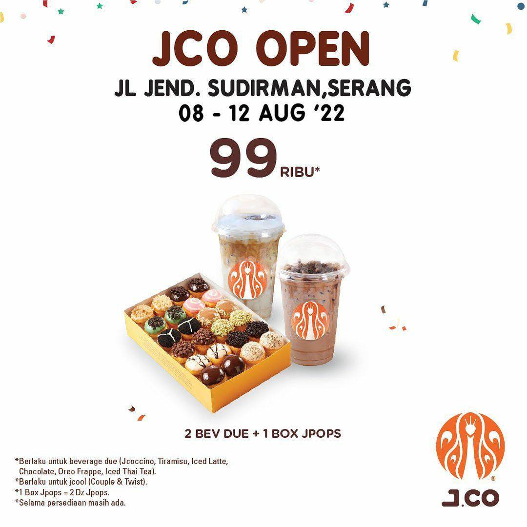 JCO SUDIRMAN SERANG Opening Promo 2 DRINK + 1 BOX JPOS Cuma 99Ribu*