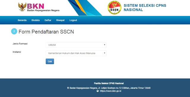  Badan Kepegawaian Negara selaku Panselnas penerimaan CPNS  Tutorial Pendaftaran CPNS 2018 Melalui Portal SSCN