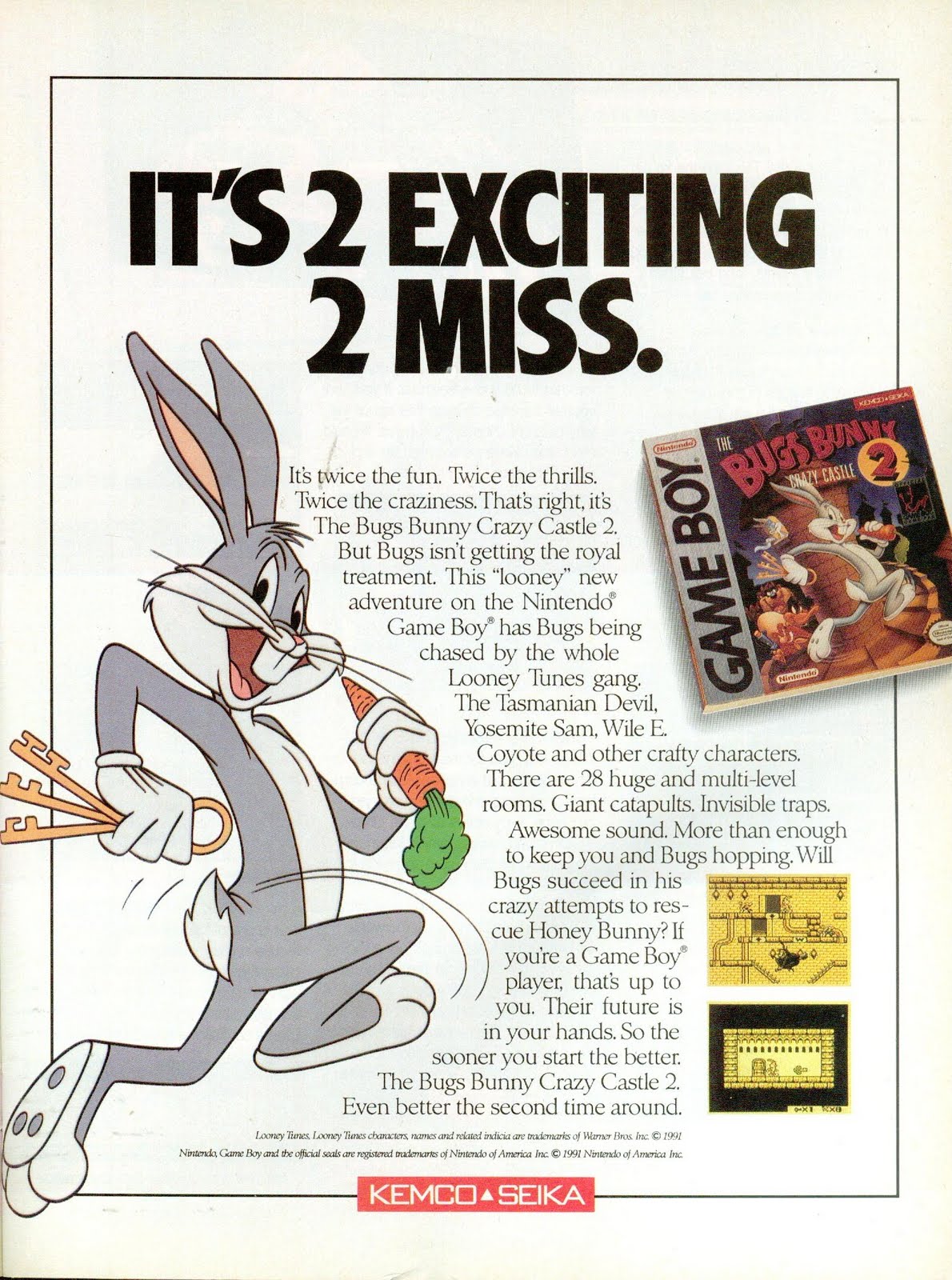Ads From The Past 185: Bugs Bunny Crazy Castle 2 (Gameboy)