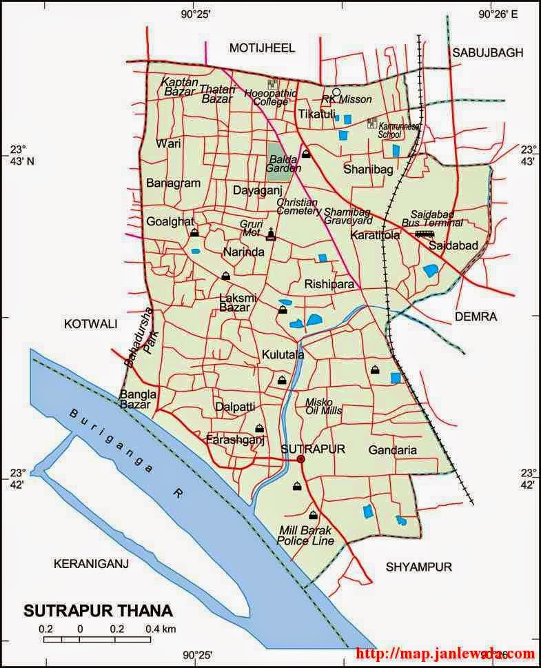 sutrapur thana dhaka map of bangladesh