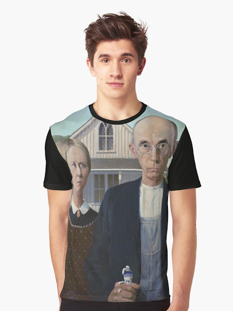 American Gothic and the toothpaste case t-shirt.