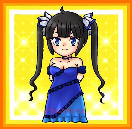 プラムのアトリエ ダンまち2 第1話 ヘスティア ドレスver ミニキャラ ちびキャラ イラスト プラムのアトリエ ダンまち2 第1話 ヘスティア ドレスver ミニキャラ ちびキャラ イラスト