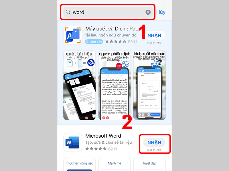 Nhấn Nhận để cài đặt Word