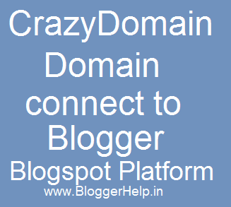 CrazyDomain domain connect to blogger