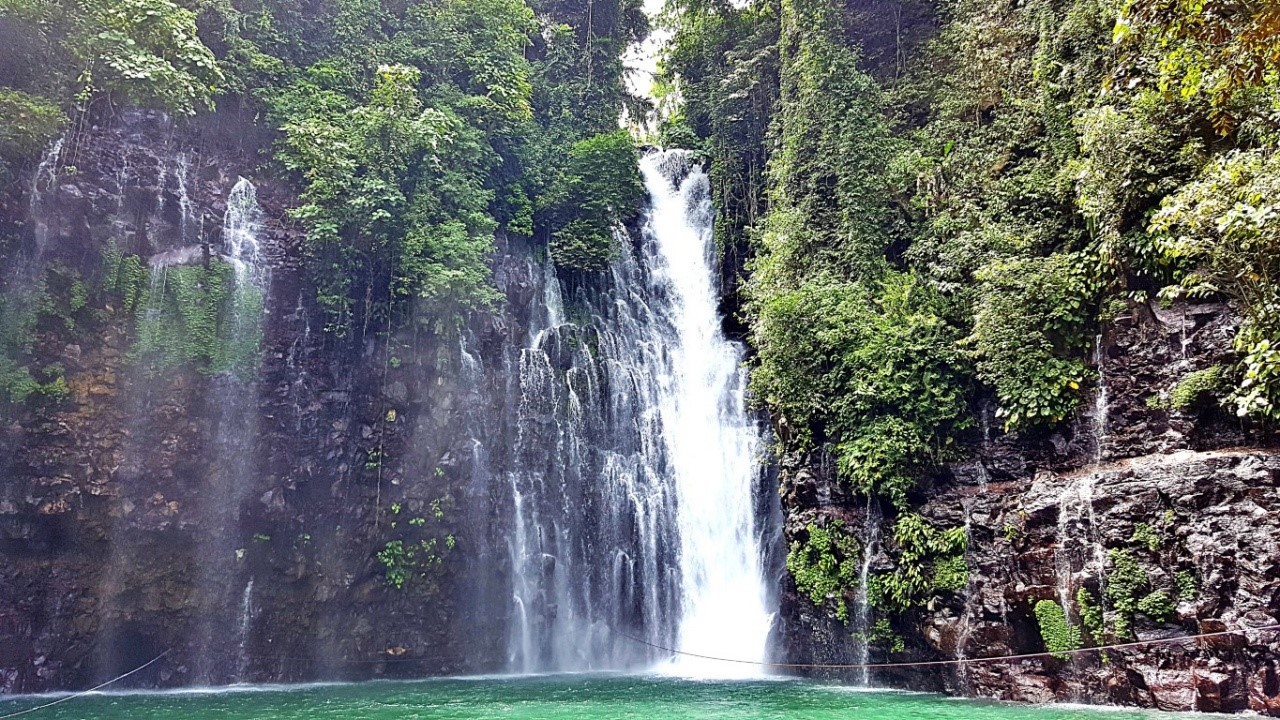 another view of Tinago Falls with the stronger central area in focus