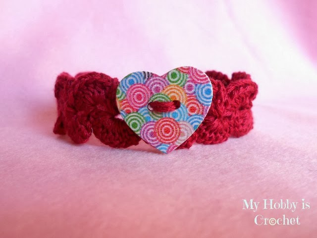Crochet heart strap Heart headband bracelet bookmarker Crochet tutorial |  かぎ針編み | 코바늘 | 鈎針 - YouTube