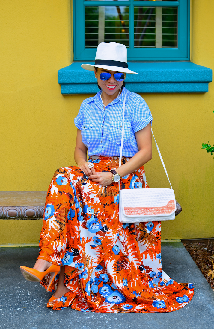 Floral Full Skirt Outfit Look