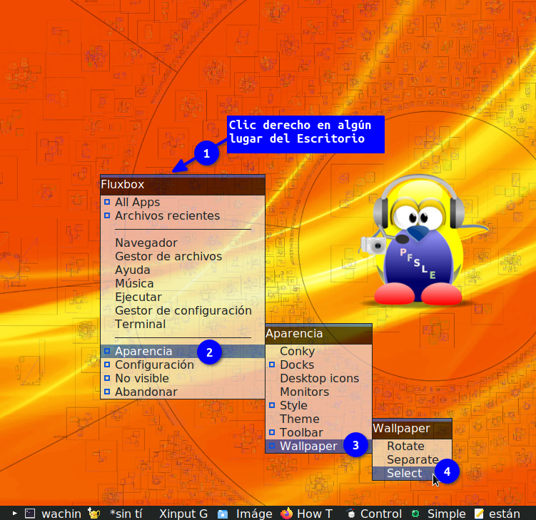Cómo cambiar el Wallpaper en MX Fluxbox 21