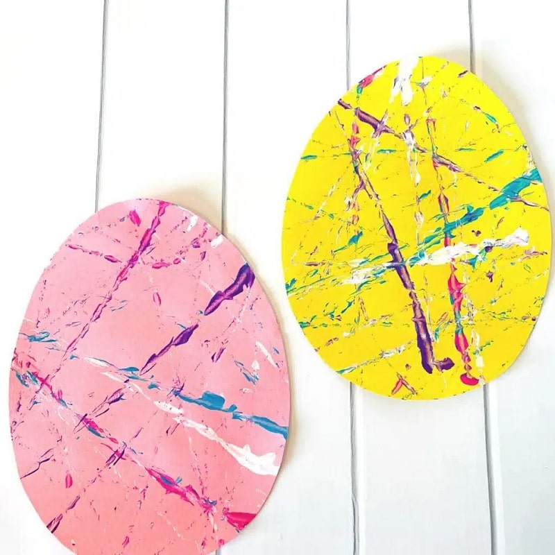 marble painted Easter eggs