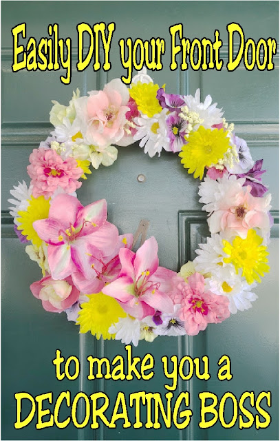 Decorate your home like a Mom Boss with this simple DIY spring floral wreath for Mother's day. You'll have your home looking beautiful enough to scare off the doldrums of winter once and for all. #springwreath #mothersday #wreath #diywreath #diypartymomblog
