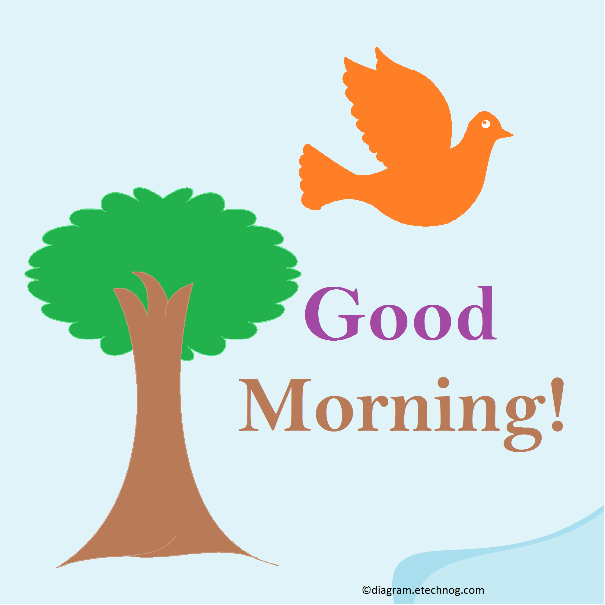 Good Morning Image(Bird Flying around Tree)