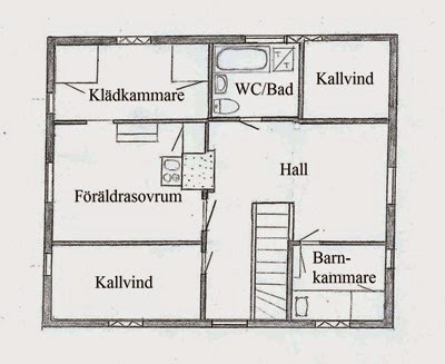 Planlösning övervåning, före