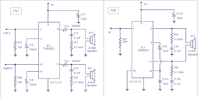 Stereo Audio Amplifier using TDA 2822