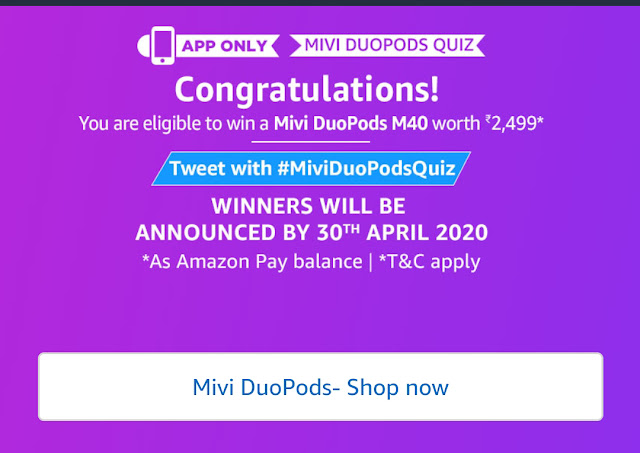 Amazon Mivi Duopods Quiz