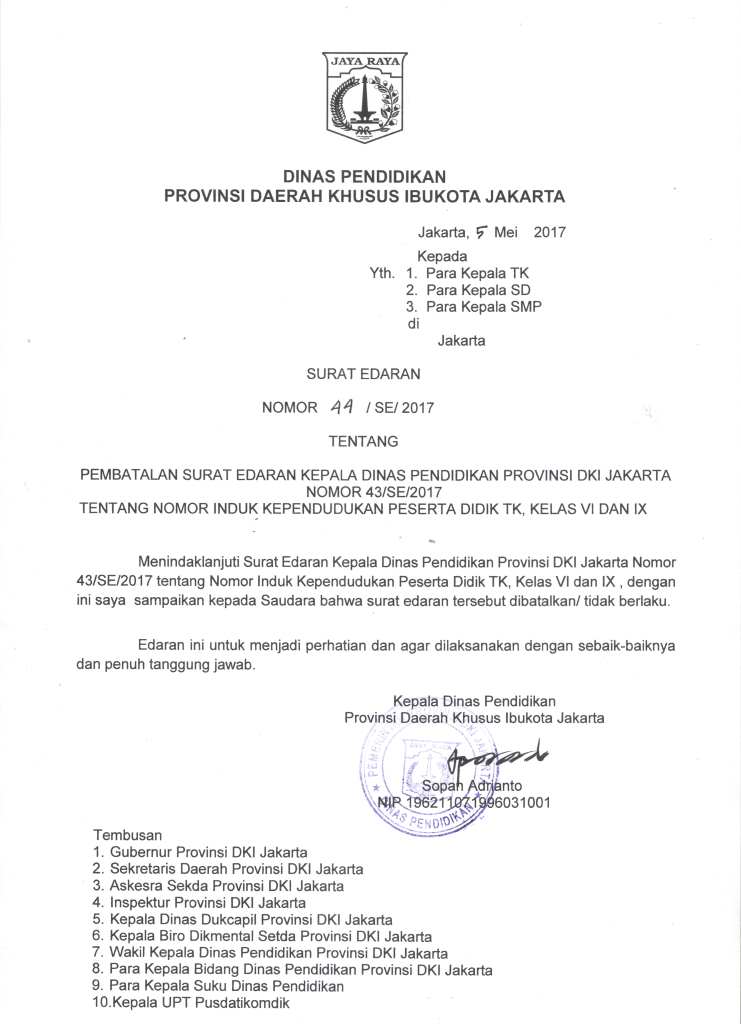 Kop Surat Dinas Pendidikan Provinsi Dki Jakarta Contoh Kop Surat
