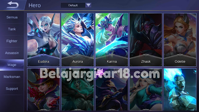 Hero Jenis Mage di Mobile legends