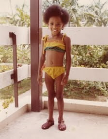Teresha as a child in Jamaica