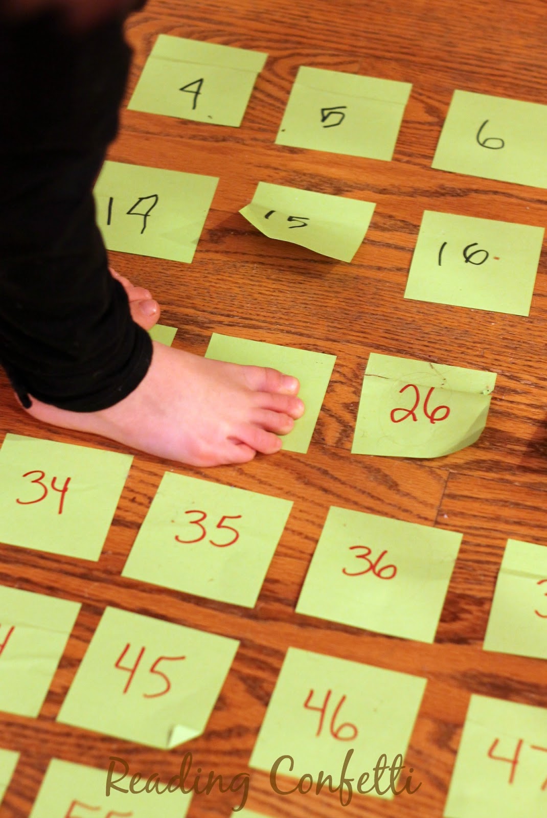 Make an easy and interactive hundreds chart from post-it sticky notes.