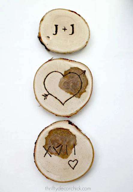 DIY wood slice wood burning craft