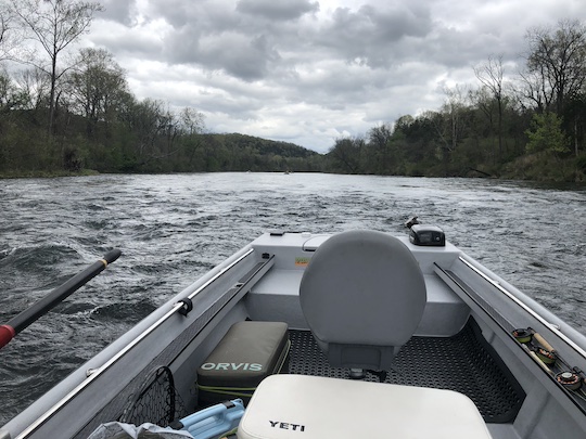 Motoring up the Norfork River