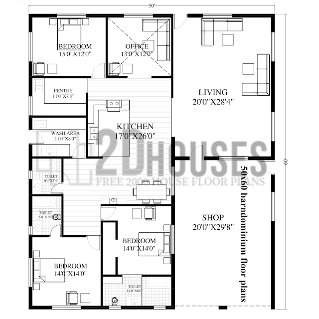 50x60 barndominium floor plans