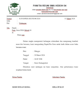 Surat Undangan Buka Bersama resmi