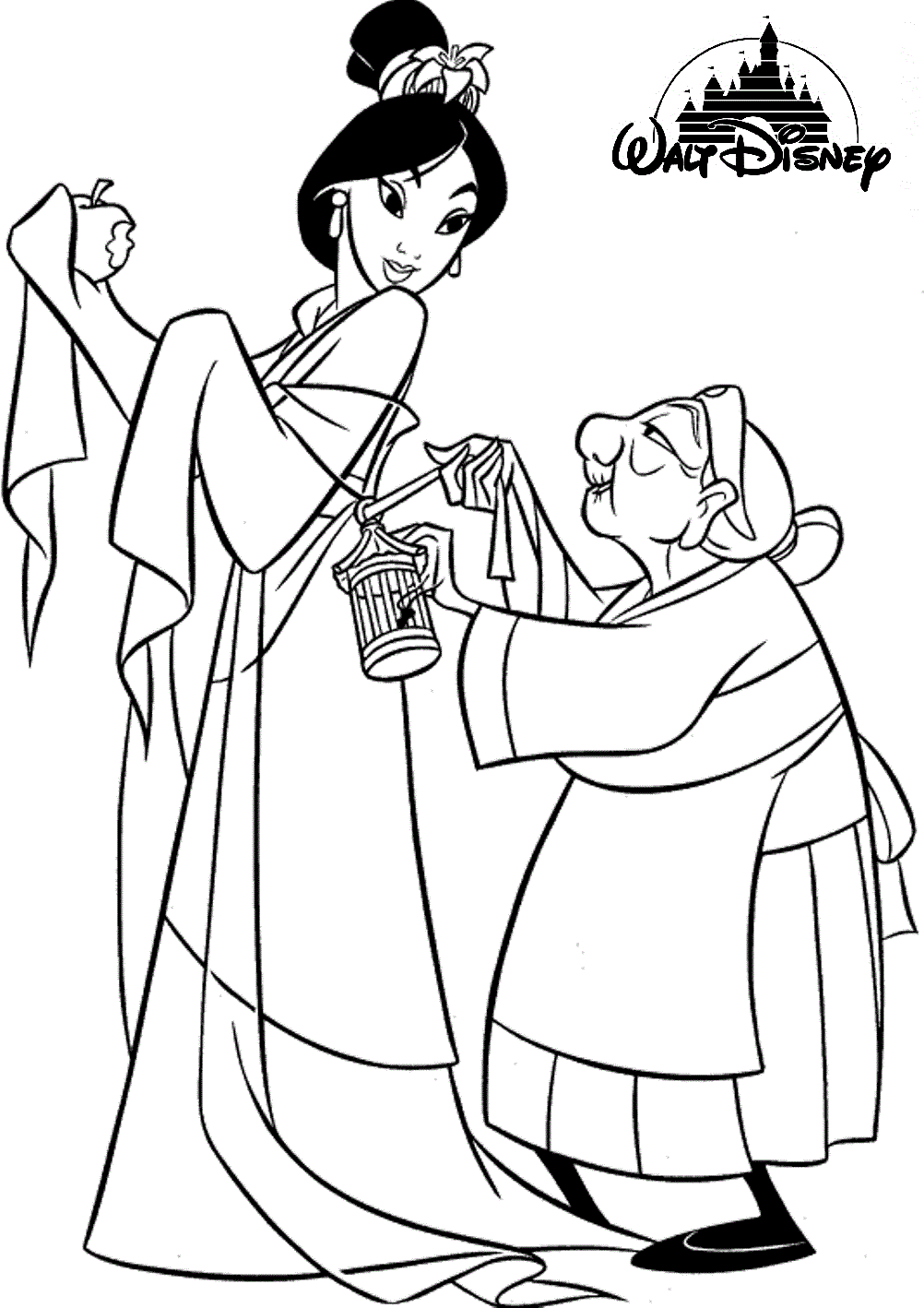 Download Printable Disney Princess Mulan Coloring Pages