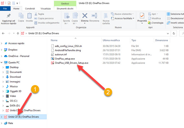 oneplus drivers in esplora file di windows