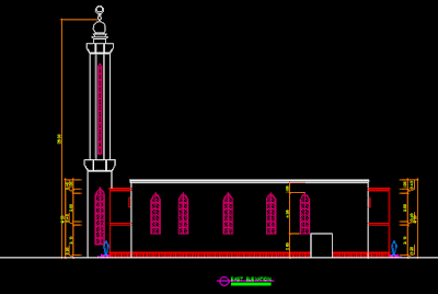 Download Gambar Kerja Bangunan Masjid lengkap format Autocad Gratis