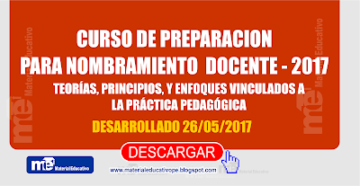 CURSO DE PREPARACION PARA NOMBRAMIENTO  DOCENTE - 2017
