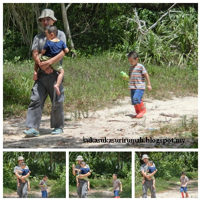 layan anak anak main pasir di pantai pimping