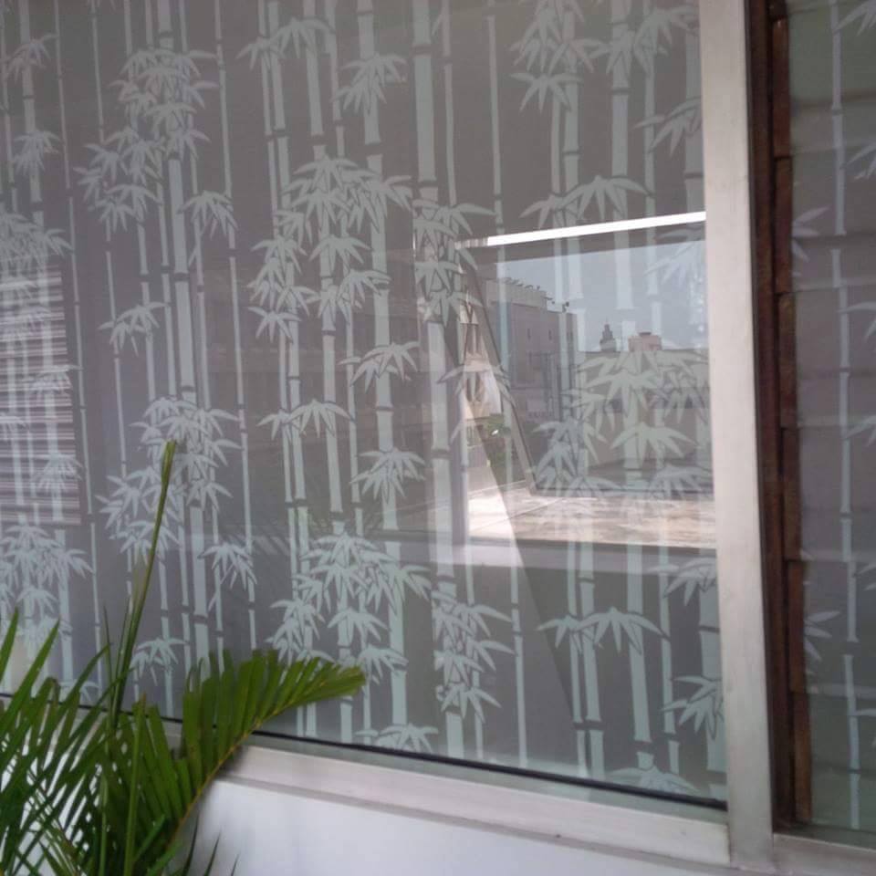  STIKER  KACA  Stiker  Kaca  Motif Bambu Untuk Kaca  Jendela 