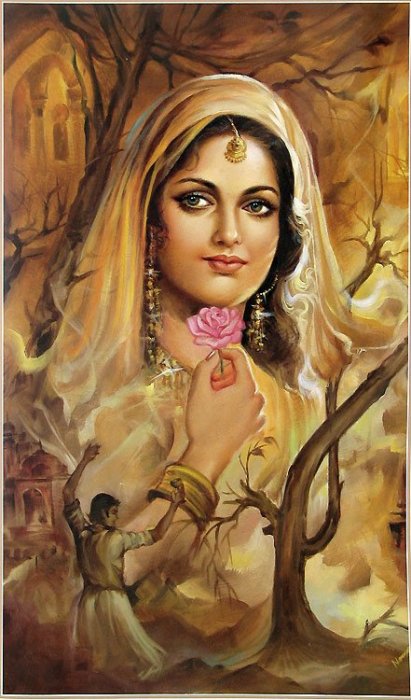 PAINTING ART OF BEAUTIFUL INDIAN WOMEN